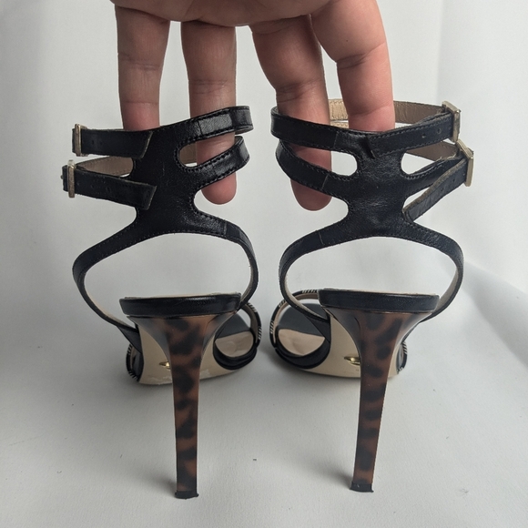 DIANE von Furstenberg Heel Women Sandals Size 6 Made In Italy Leopard And Plaid - Picture 5 of 10